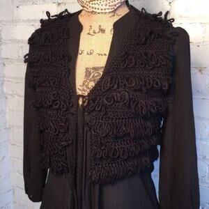 Rosa Rose cropped knit vest boho black L/XL NWT 